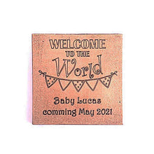 Load image into Gallery viewer, Welcome to the world - 1 oz Chocolate Bar Favor<br><small>minimum order 20 pc.</small>