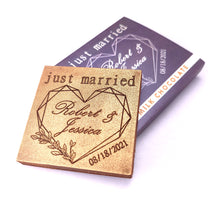 Load image into Gallery viewer, Just Married - 1 oz Chocolate Bar Favor<br><small>minimum order 20 pc.</small>