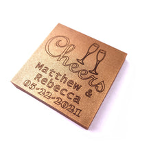 Load image into Gallery viewer, Champagne Glasses - 1 oz Chocolate Bar Favor<br><small>minimum order 20 pc.</small>