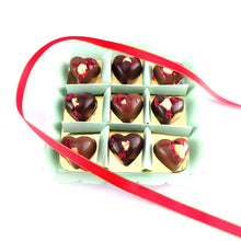 Load image into Gallery viewer, Chocolate Hearts<br><small>box of 9 pc.</small>