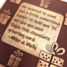 Load image into Gallery viewer, Gift Boxes Theme<br><small>3 oz chocolate greeting card</small>