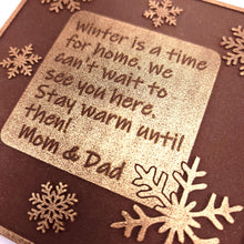 Load image into Gallery viewer, Snowflakes Theme<br><small>3 oz chocolate greeting card</small>
