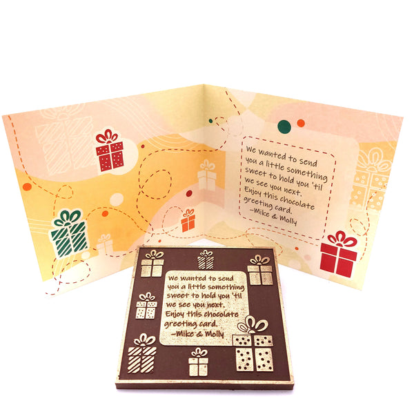 Gift Boxes Theme<br><small>3 oz chocolate greeting card</small>