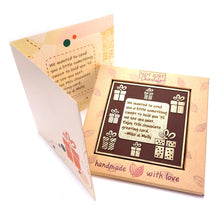 Load image into Gallery viewer, Gift Boxes Theme<br><small>3 oz chocolate greeting card</small>