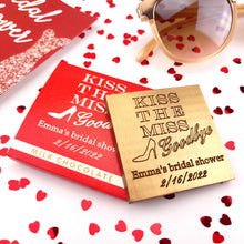 Load image into Gallery viewer, Kiss The Miss - 1 oz Chocolate Bar Favor<br><small>minimum order 20 pc.</small>