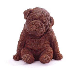 Bulldog Puppy Chocolate Figure New York