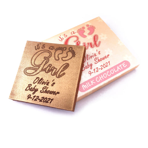 It’s a girl - 1 oz Chocolate Bar Favor<br><small>minimum order 20 pc.</small>