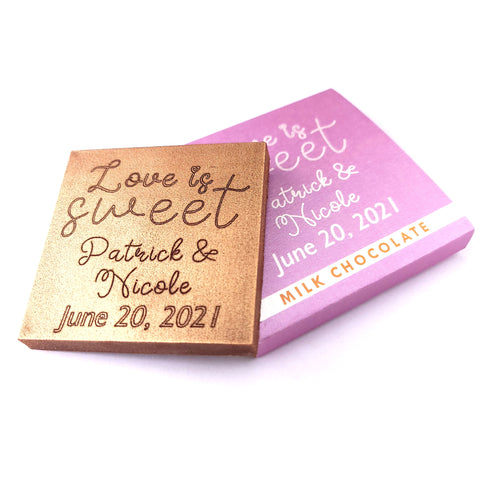 Love Is Sweet - 1 oz Chocolate Bar Favor<br><small>minimum order 20 pc.</small>