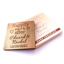 Load image into Gallery viewer, Happily Ever After - 1 oz Chocolate Bar Favor&lt;br&gt;&lt;small&gt;minimum order 20 pc.&lt;/small&gt;