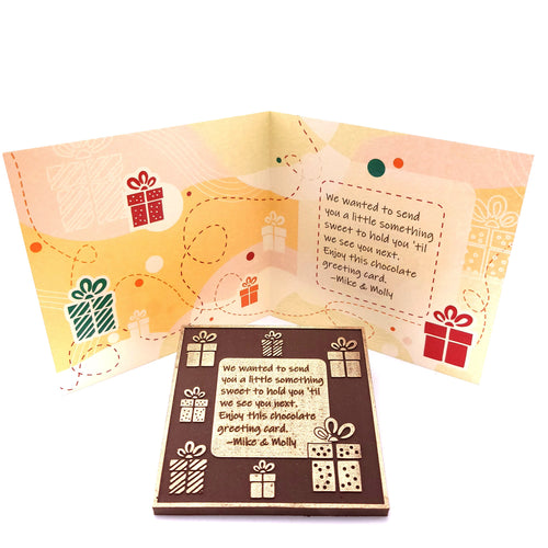 Gift Boxes Theme<br><small>3 oz chocolate greeting card</small>