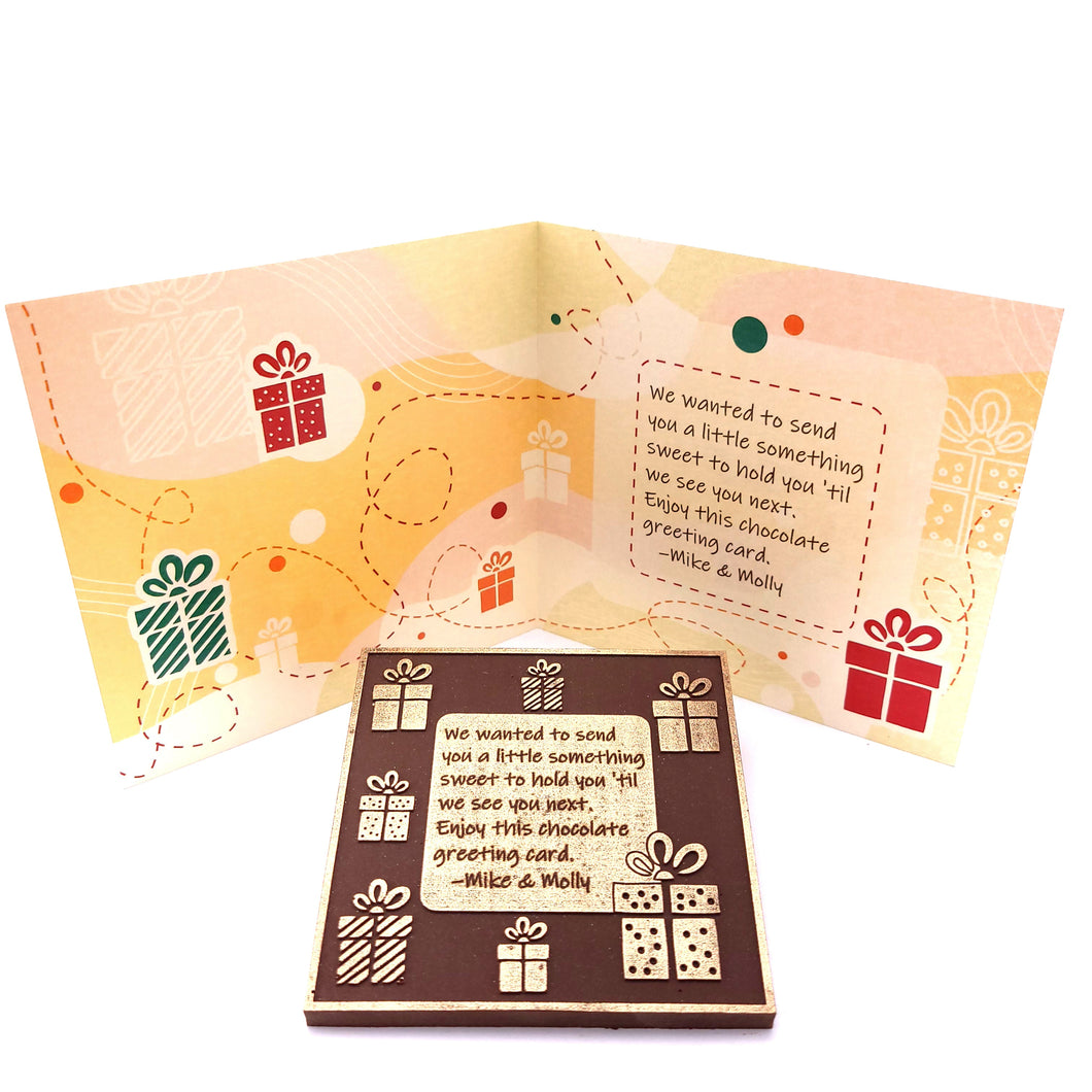 Gift Boxes Theme<br><small>3 oz chocolate greeting card</small>