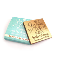 Load image into Gallery viewer, Bride to be - 1 oz Chocolate Bar Favor&lt;br&gt;&lt;small&gt;minimum order 20 pc.&lt;/small&gt;