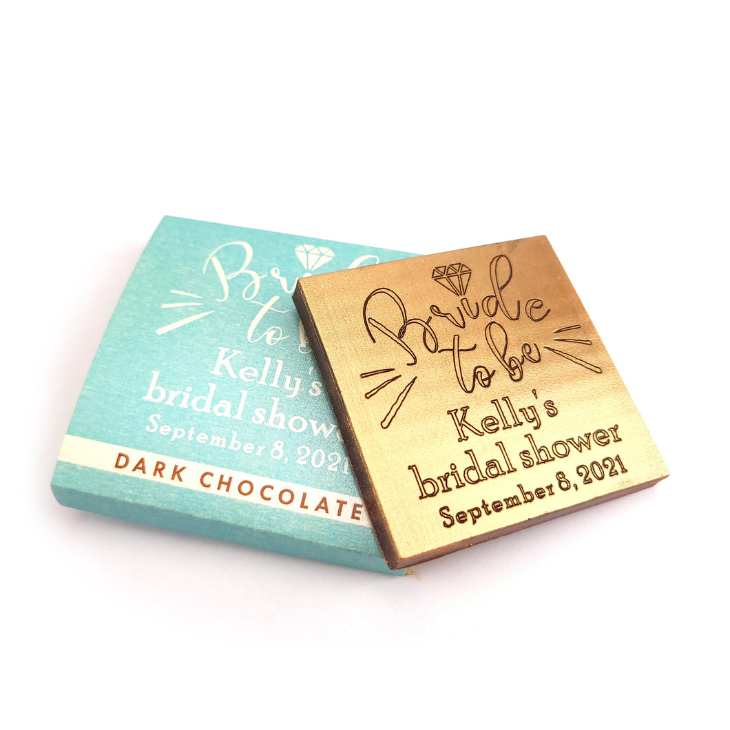 Bride to be - 1 oz Chocolate Bar Favor<br><small>minimum order 20 pc.</small>