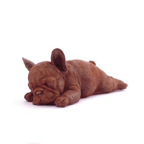 Sleeping French Bulldog Puppy Chocolate Figure Puppies NYC